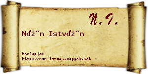 Nán István névjegykártya