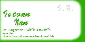 istvan nan business card